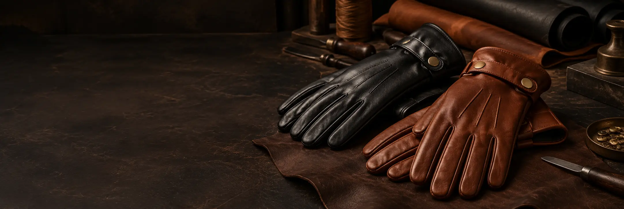 Biker Leather Gloves