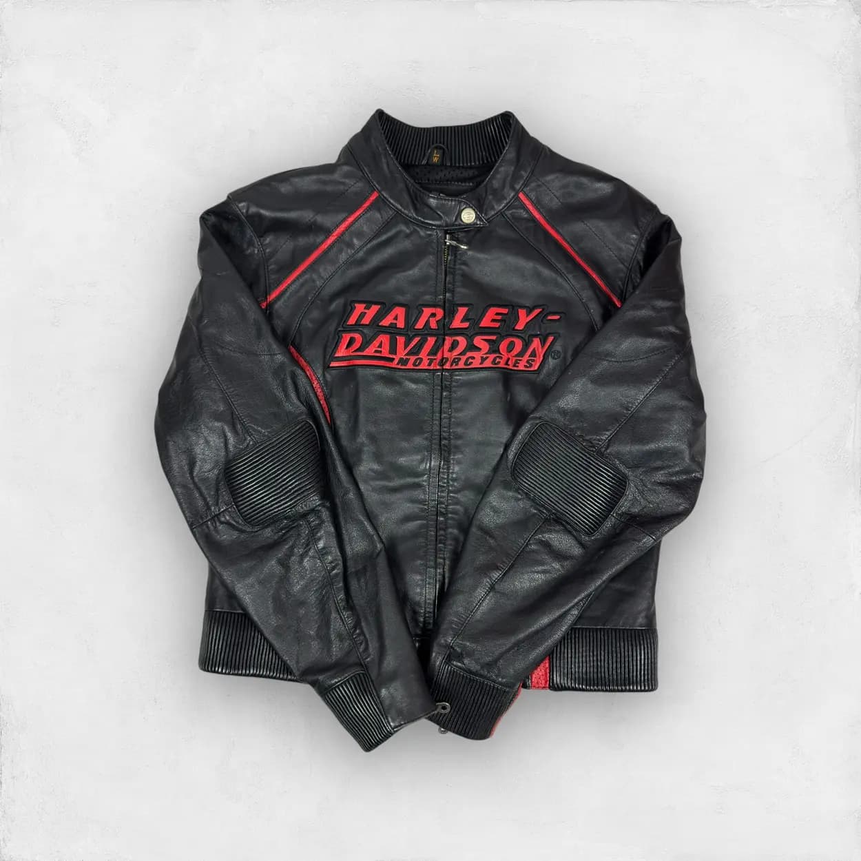 Men's Black & Red Motorcycle Leather Jacket