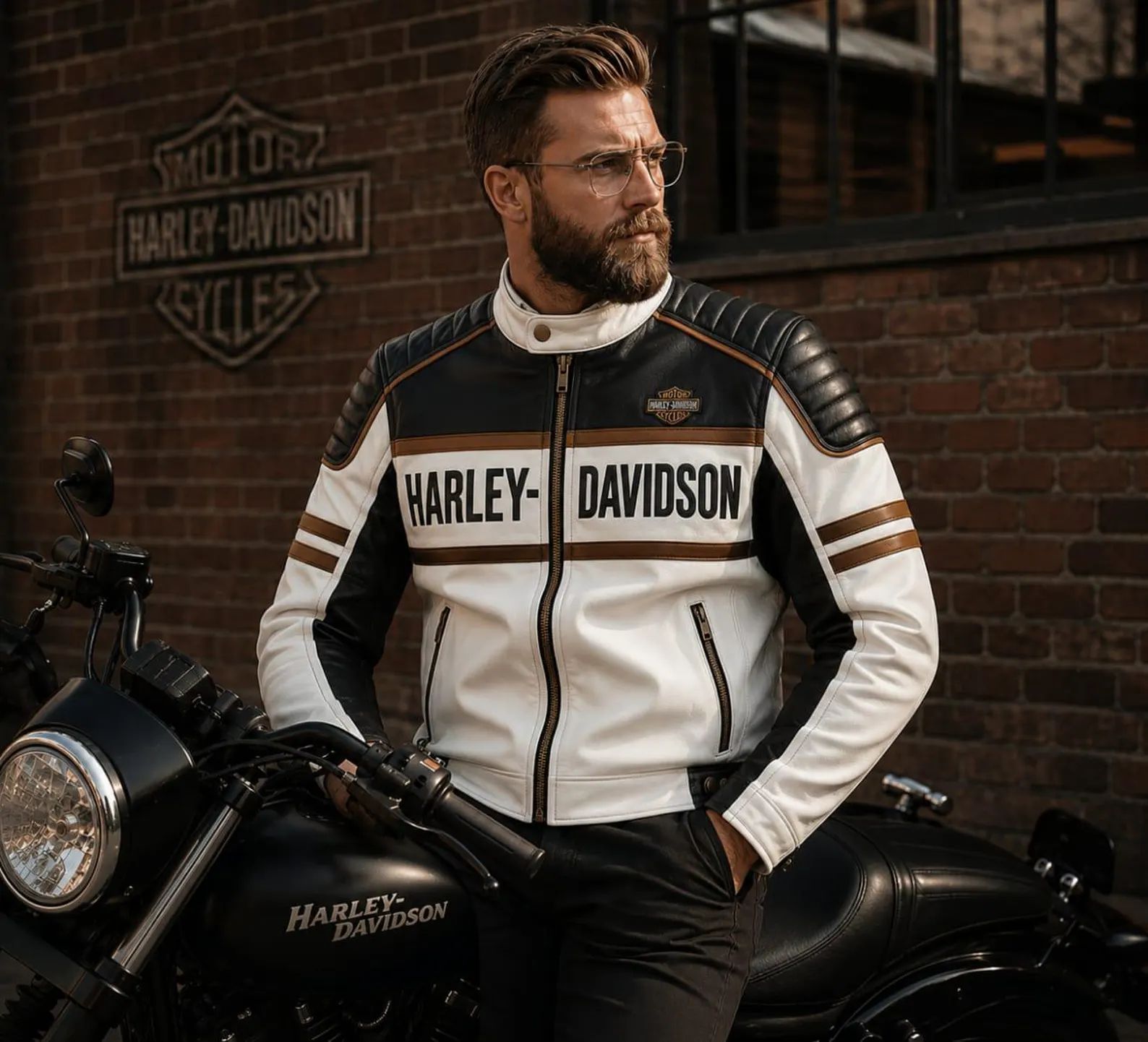 Premium White and Back Leather Jacket for Men