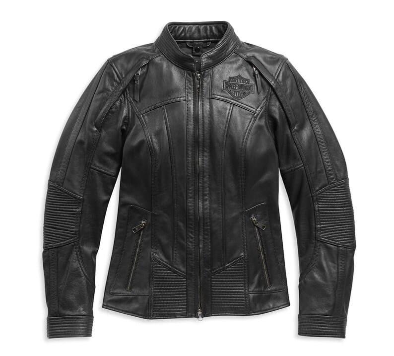 Women's Black Genuine Leather Motorcycle Jacket – Skull Back Design