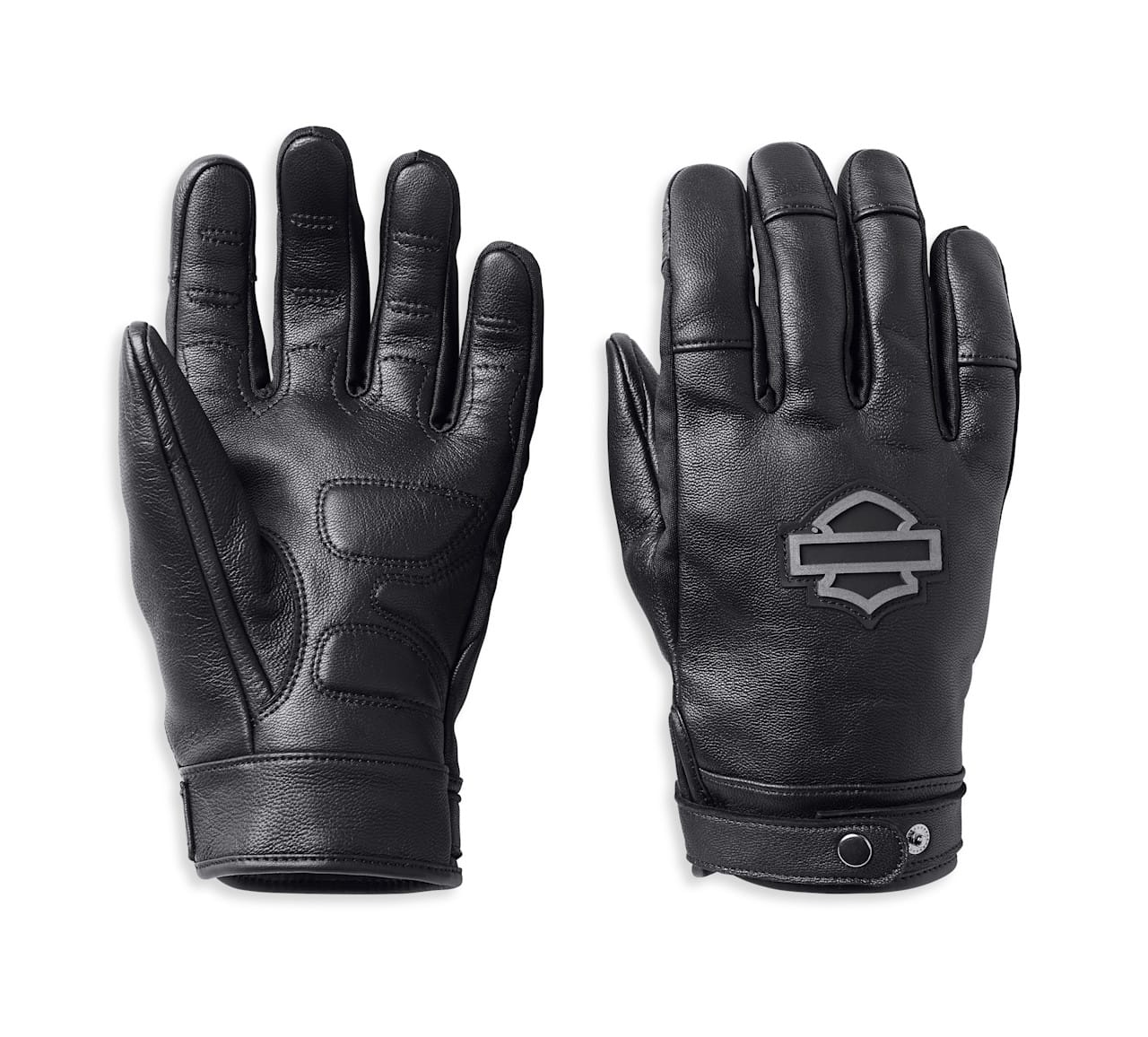 Black Leather Motorcycle Gloves – Classic Biker Riding Gloves