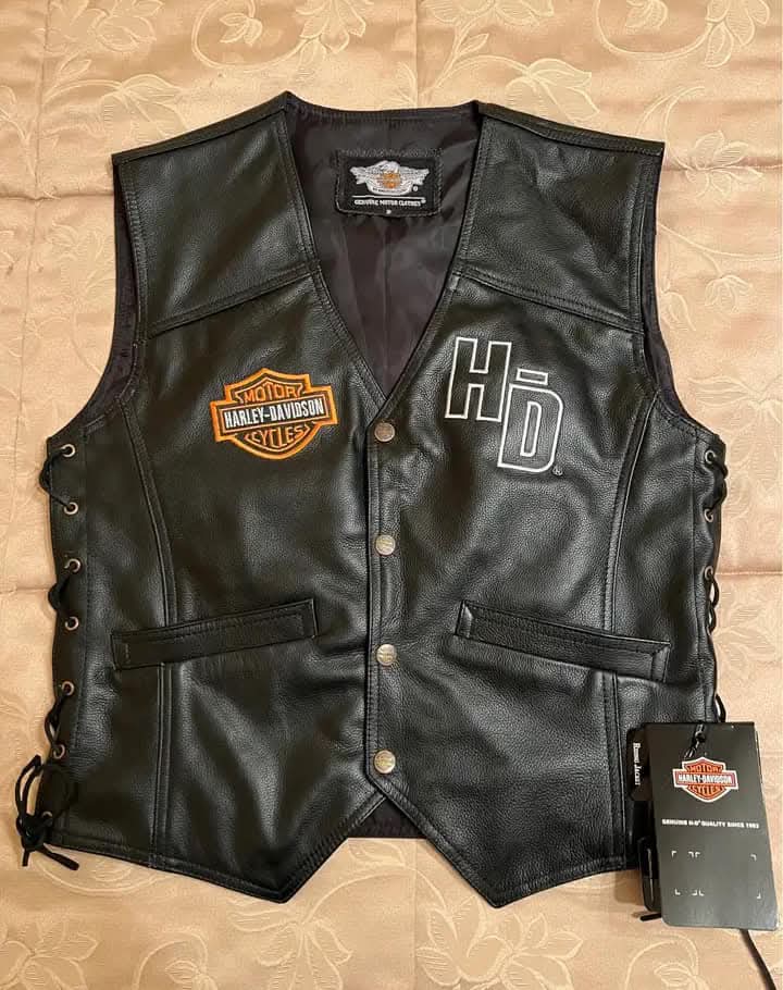 Women's Black Genuine Leather Motorcycle Vest – Lace-Up Biker Style