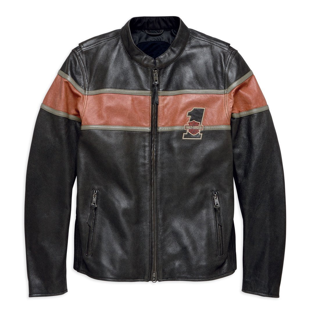 Women's Black & Rust Genuine Leather Motorcycle Jacket