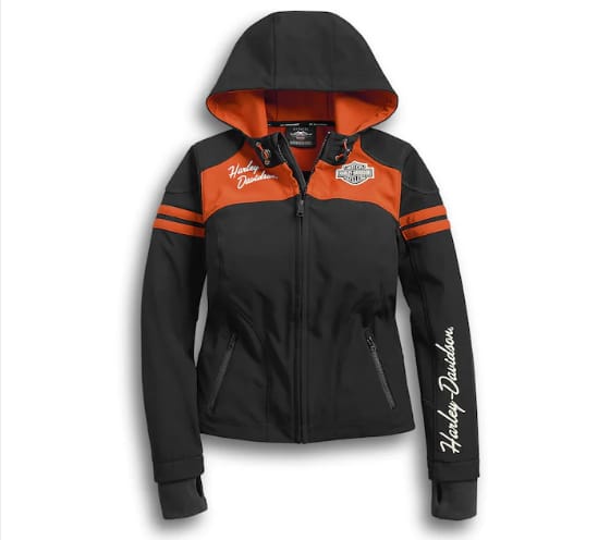 Women's Black & Orange Cordura Motorcycle Riding Jacket