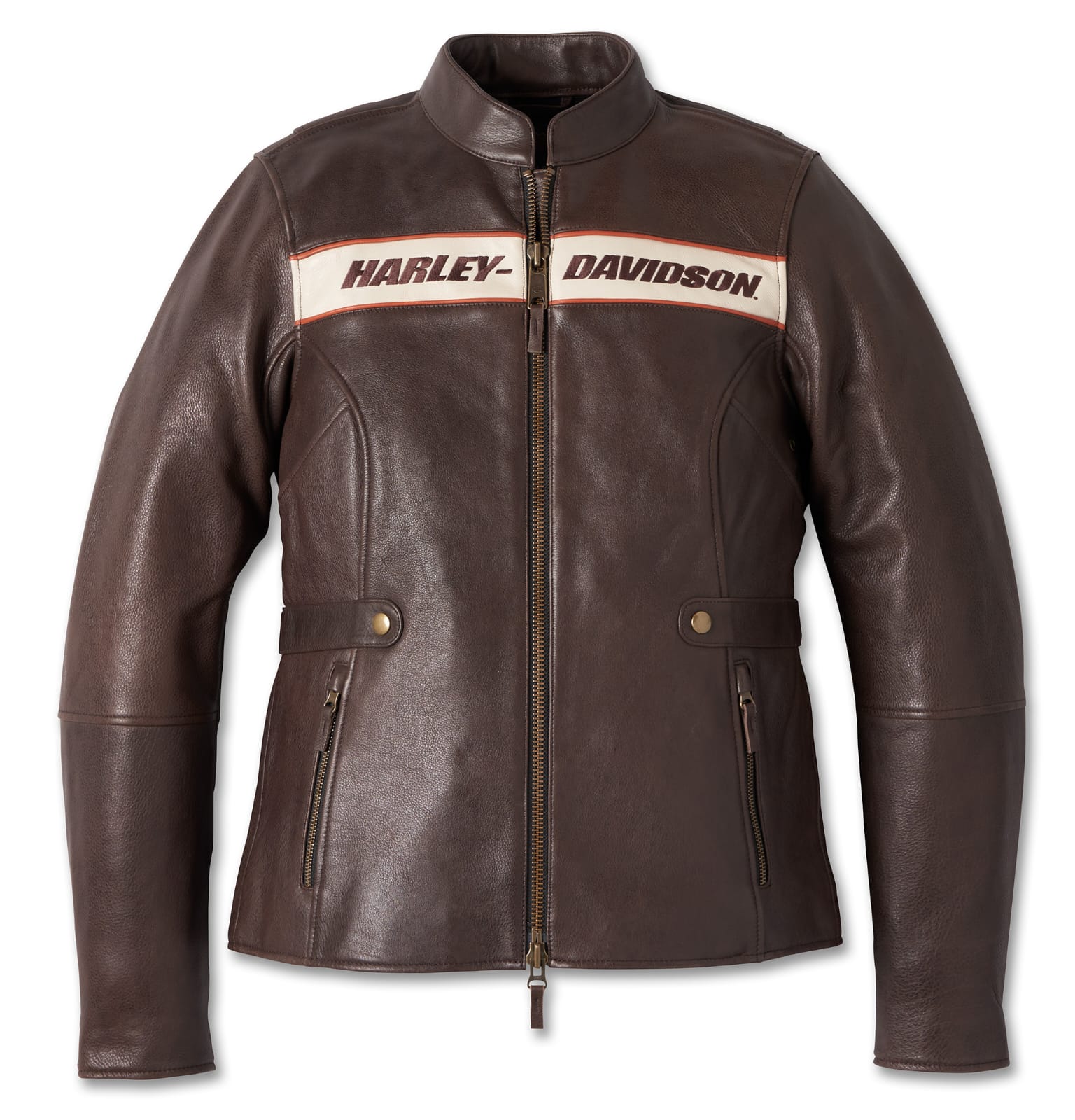 Women's Brown Leather Motorcycle Jacket – Harley-Davidson Style