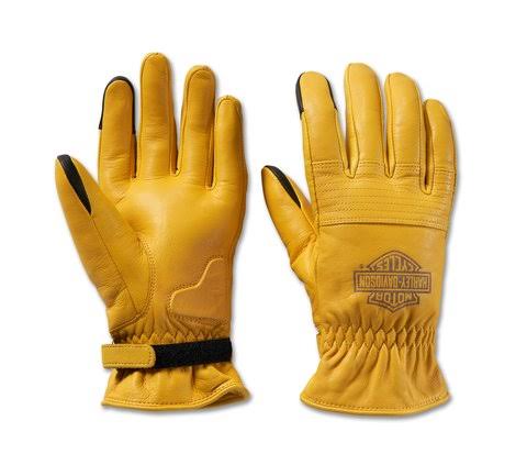 Men's Yellow Leather Gloves – Classic Motorcycle & Casual Style