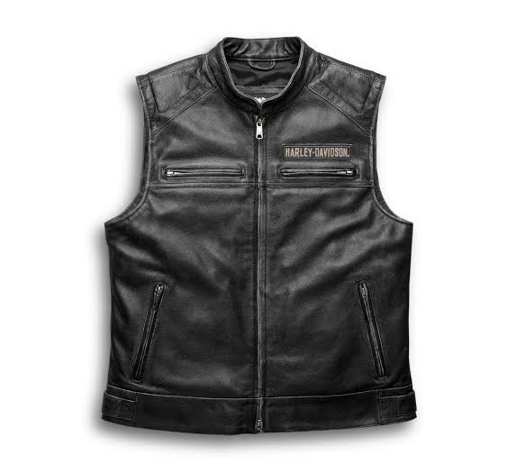 Black Leather Biker Vest – Classic Motorcycle Style