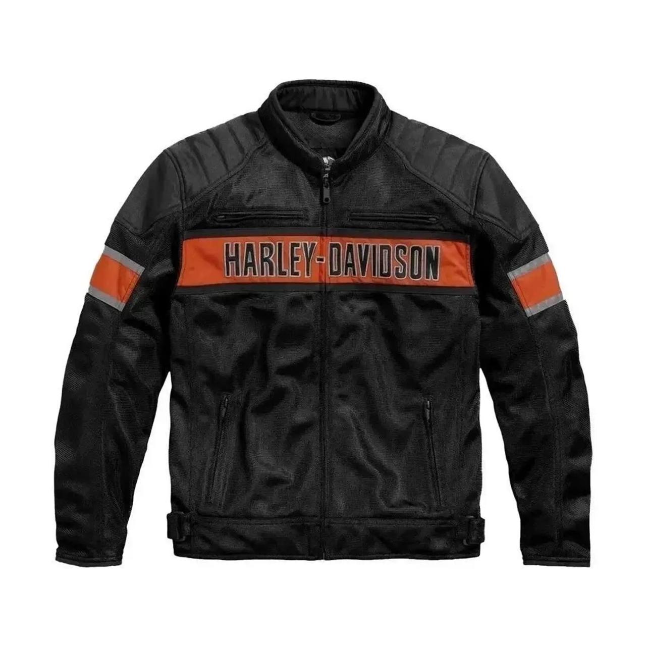 Black & Orange Cordura Motorcycle Riding Jacket