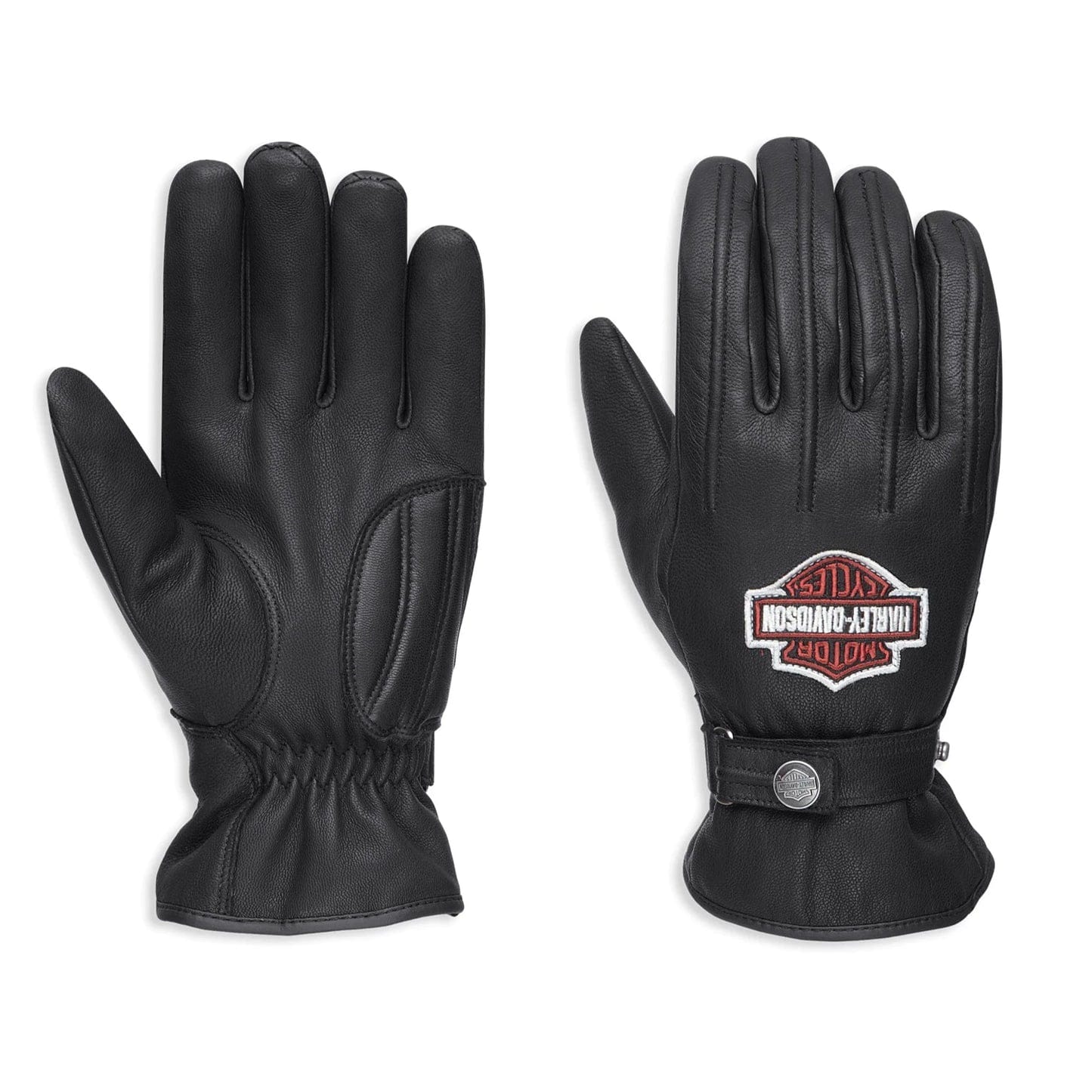 Men's Black Leather Motorcycle Gloves – Classic Vintage Design